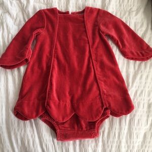 Red velvet dress 18-24m Kate Quinn Organics